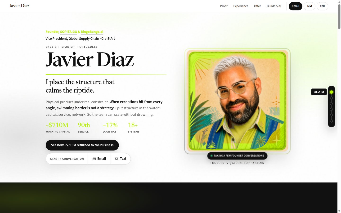 The Javy Diaz site.